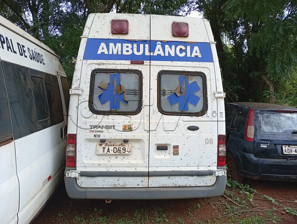 LOTE 006 - CAMINHONETE (AMBULÂNCIA) FORD TRANSIT TCA AMB, Placas ITA 0694, RENAVAM 00462519210