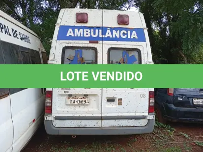LOTE 006 - CAMINHONETE (AMBULÂNCIA) FORD TRANSIT TCA AMB, Placas ITA 0694, RENAVAM 00462519210