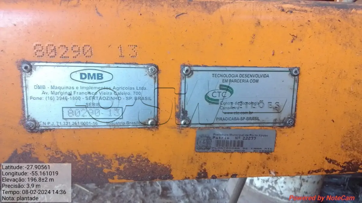 LOTE 004 - Plantadora de cana de açúcar picada.