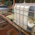 LOTE 013 - EQUIPAMENTO - CAÇAMBA BASCULANTE, medindo 4,75x2,40x0,50, marca KUBITZ Nº KB 024,